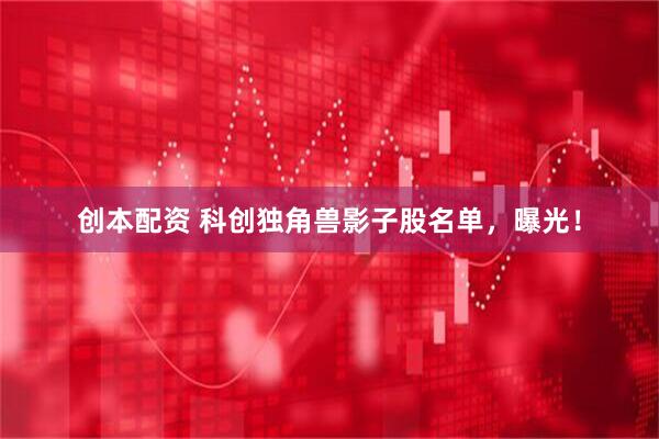 创本配资 科创独角兽影子股名单，曝光！