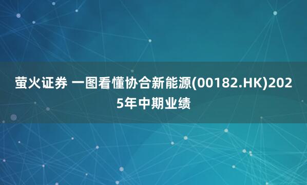 萤火证券 一图看懂协合新能源(00182.HK)2025年中期业绩