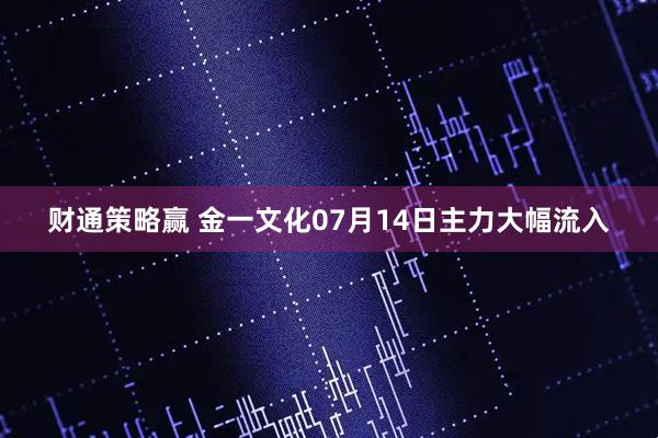 财通策略赢 金一文化07月14日主力大幅流入